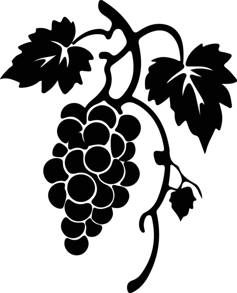 grape  black silhouette vector