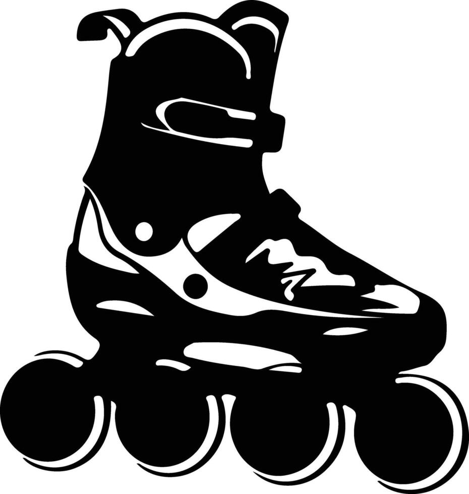 inline skates  black silhouette vector