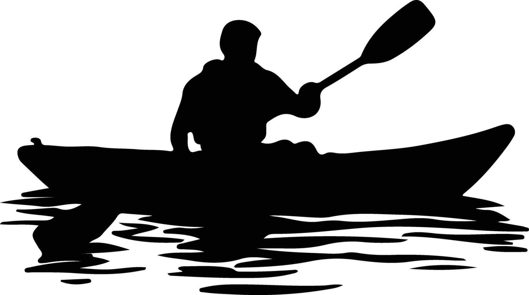 kayaker  black silhouette vector