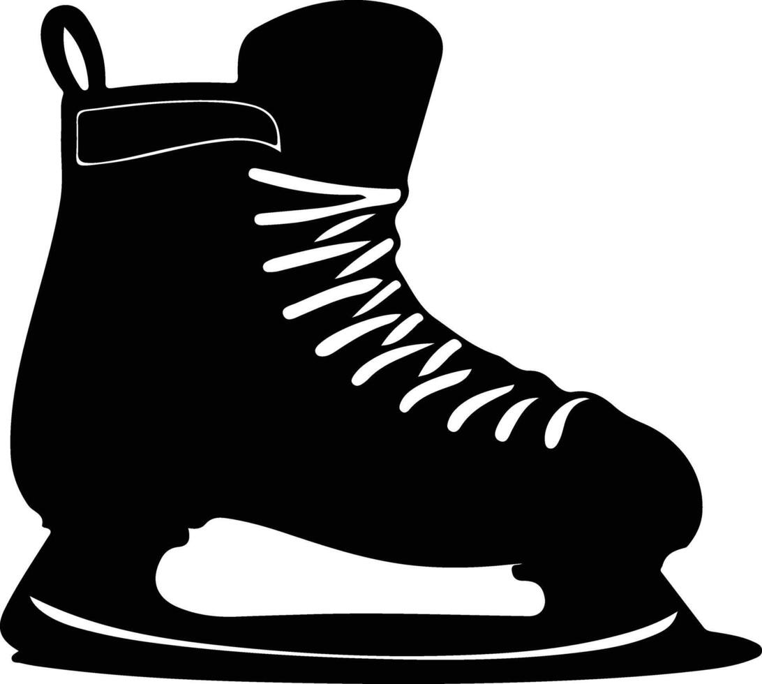 hielo patines negro silueta vector