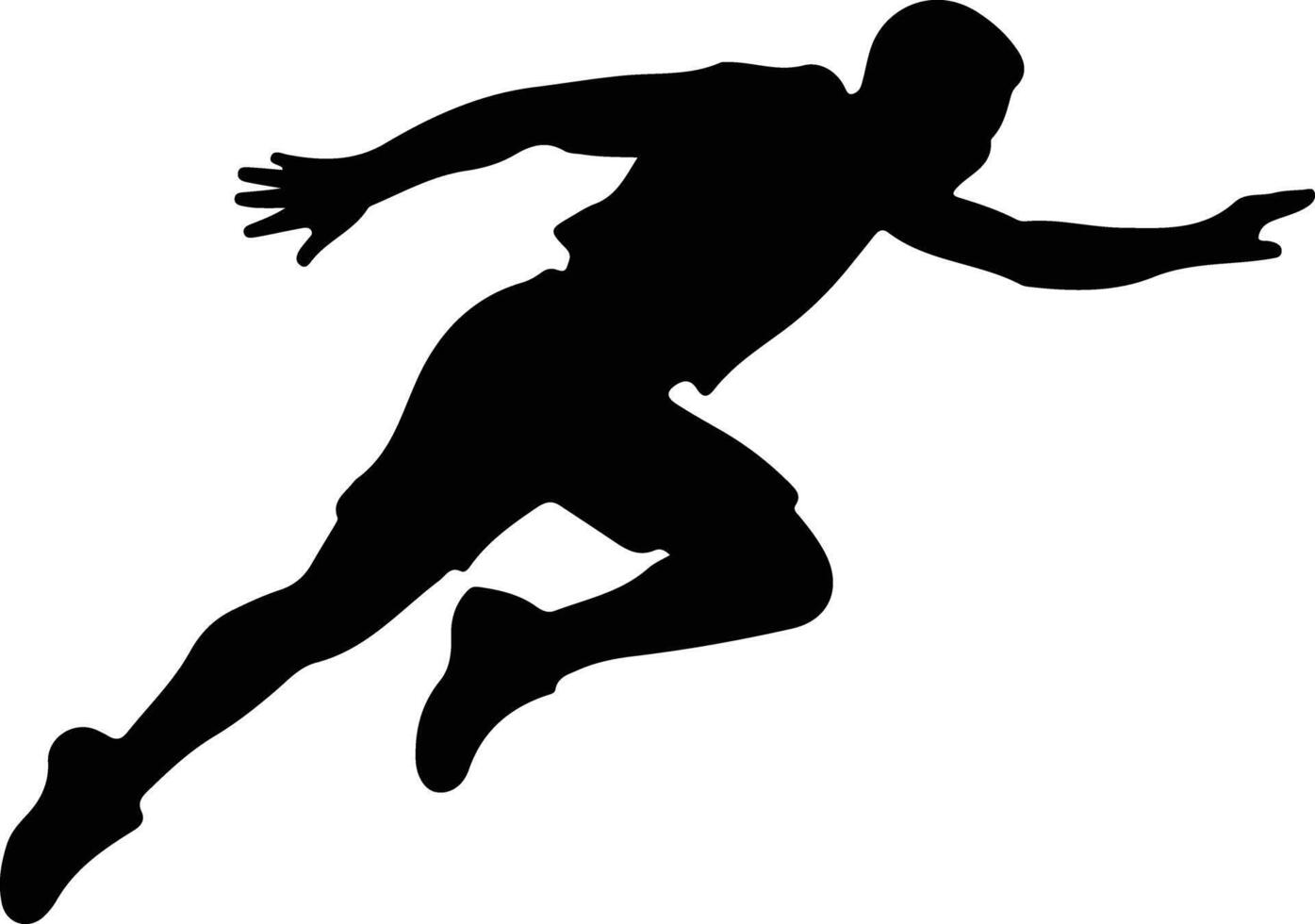 long jump  black silhouette vector