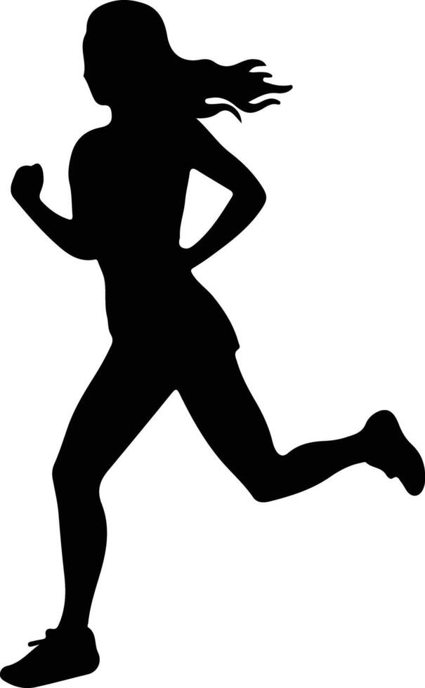 jog  black silhouette vector