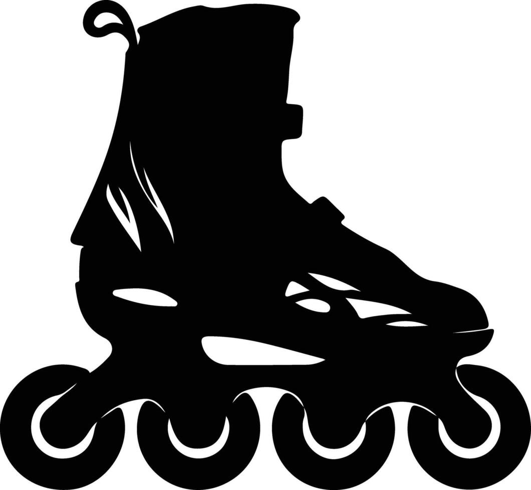 inline skates  black silhouette vector