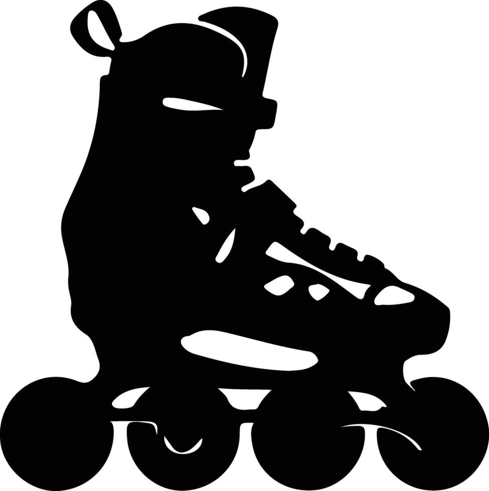inline skates  black silhouette vector