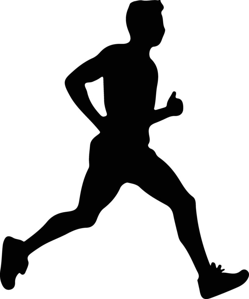 jogger  black silhouette vector