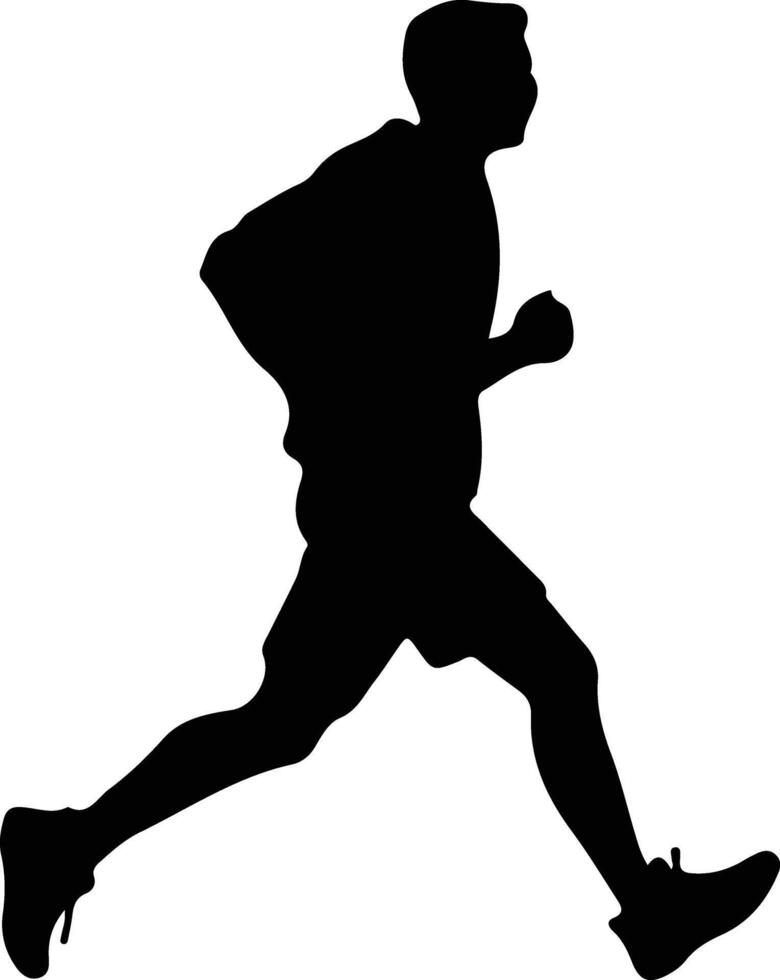 jogger black silhouette vector