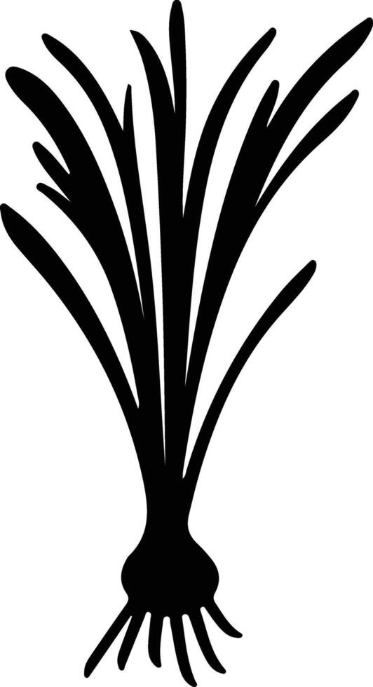 scallion  black silhouette vector