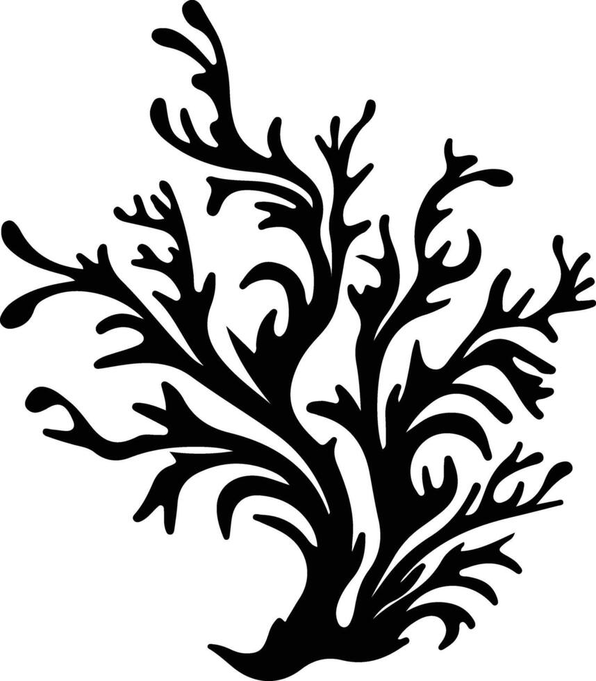 seaweed  black silhouette vector