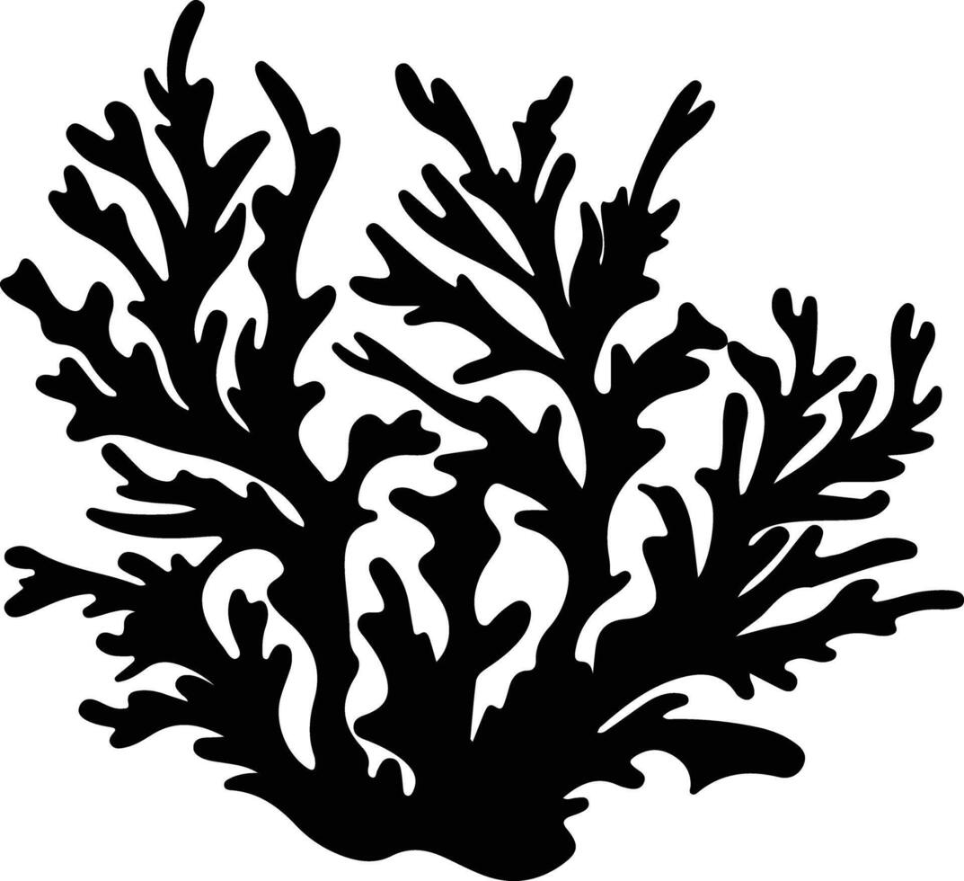 seaweed  black silhouette vector