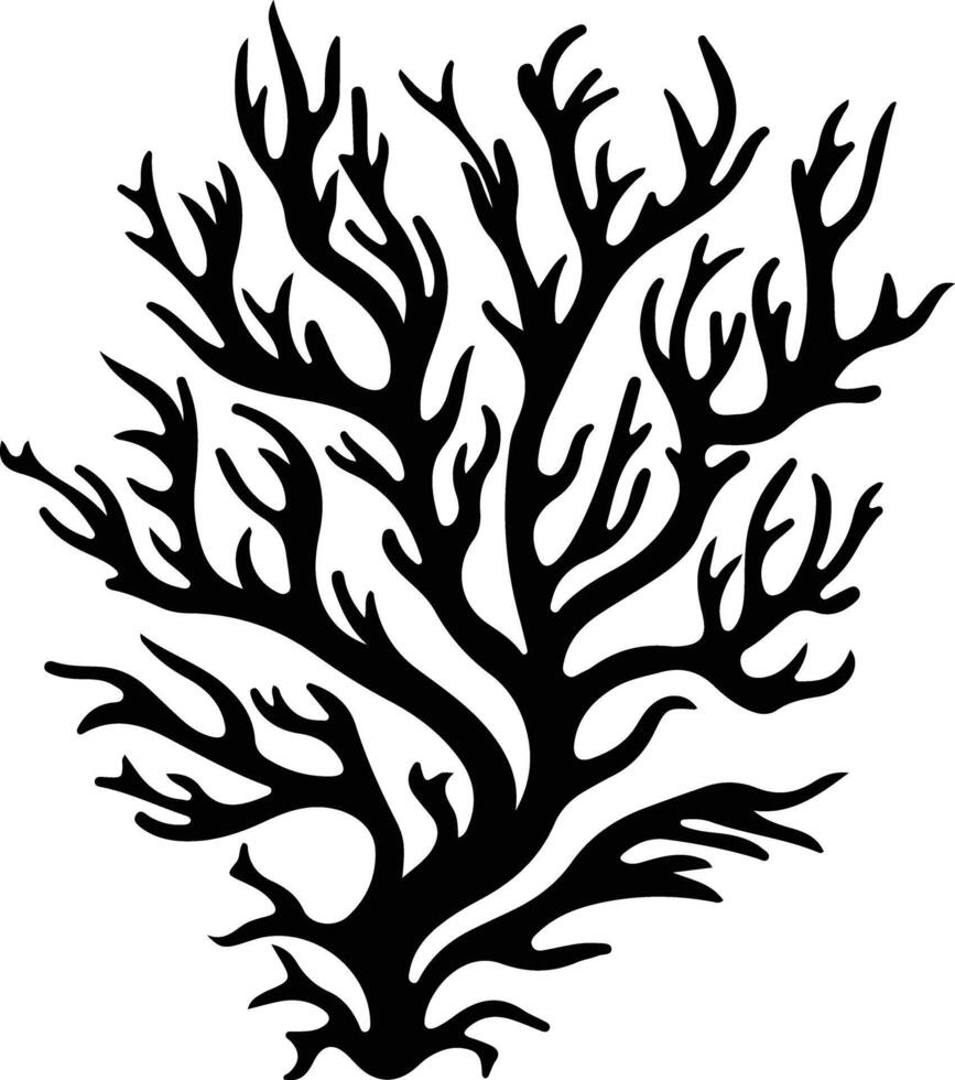 seaweed  black silhouette vector