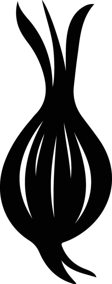 shallot  black silhouette vector