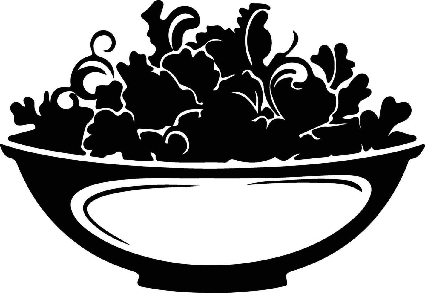 salad black silhouette vector