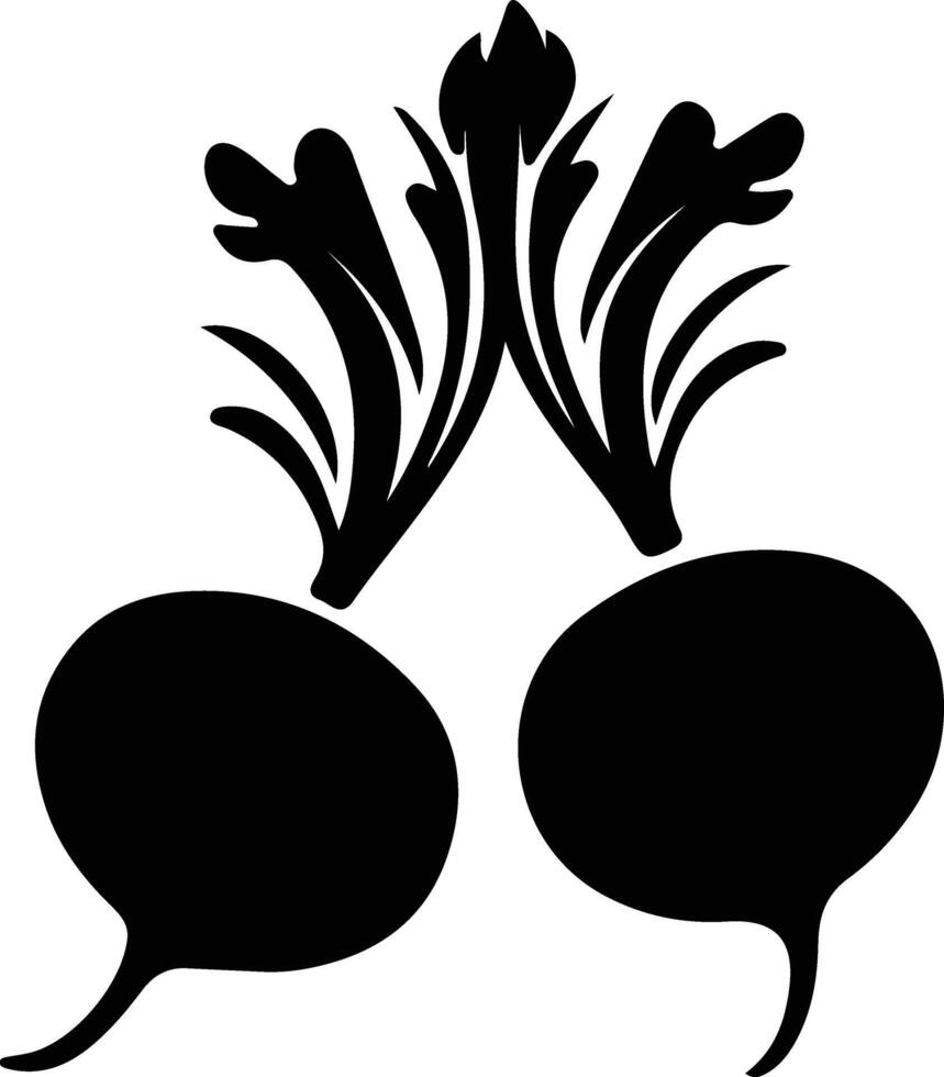 turnip black silhouette vector