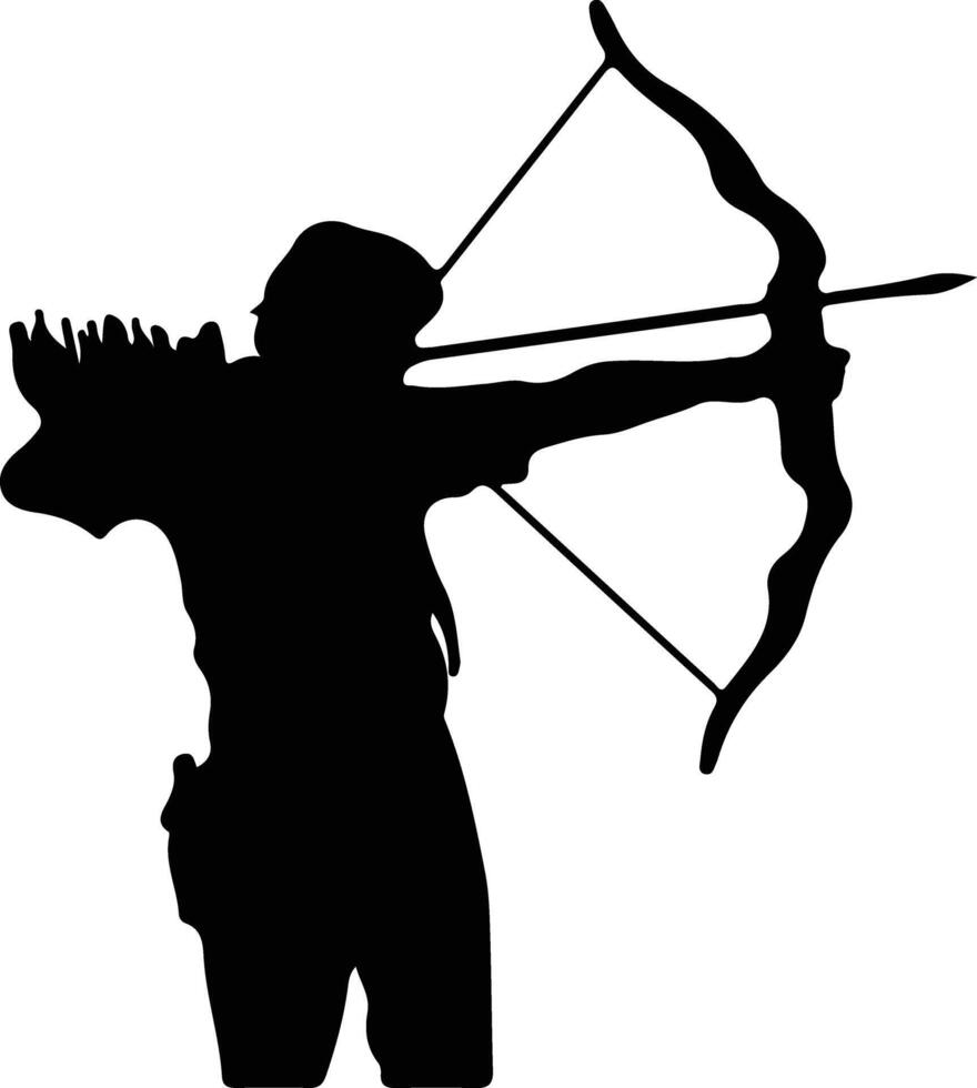 archery  black silhouette vector