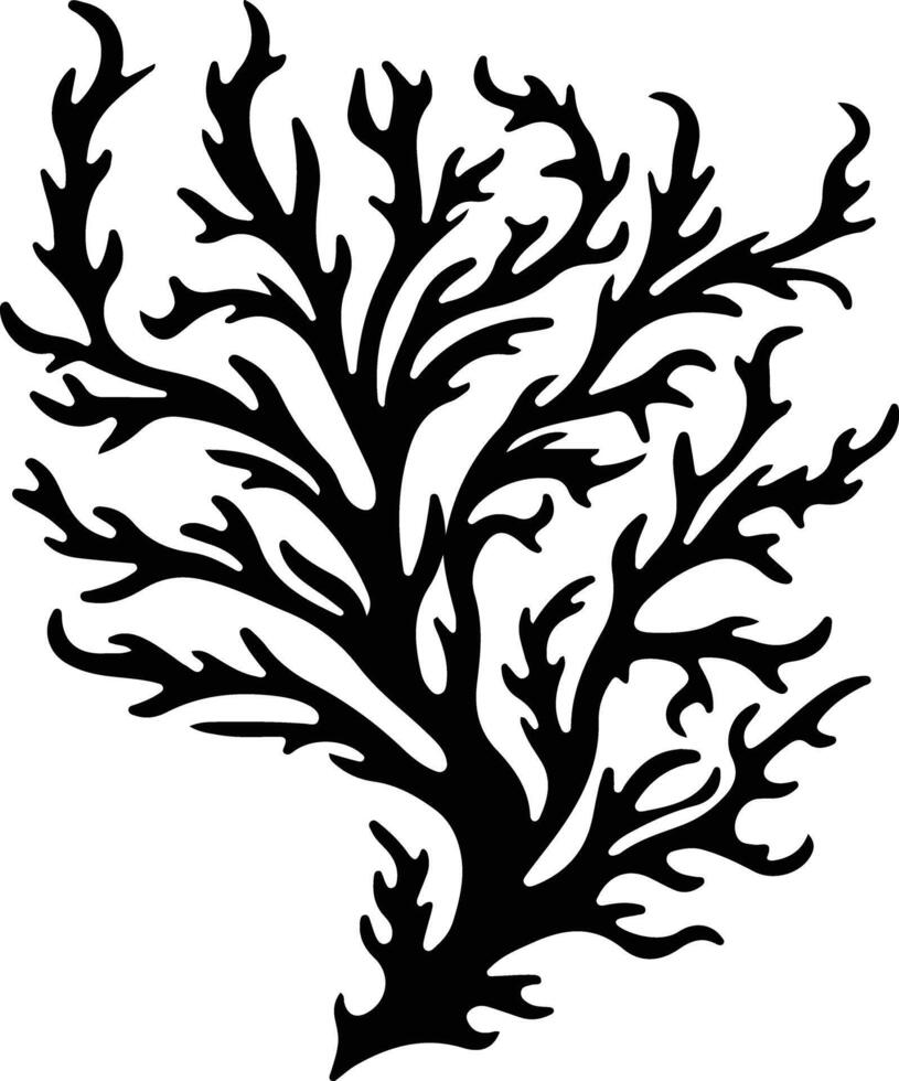 seaweed black silhouette vector