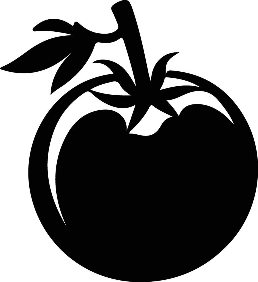 tomato  black silhouette vector