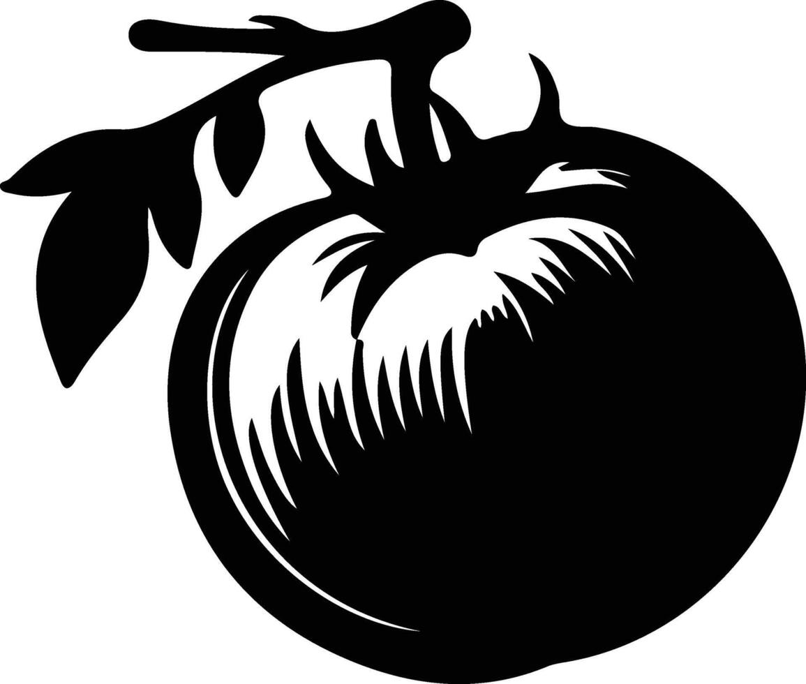 tomato  black silhouette vector