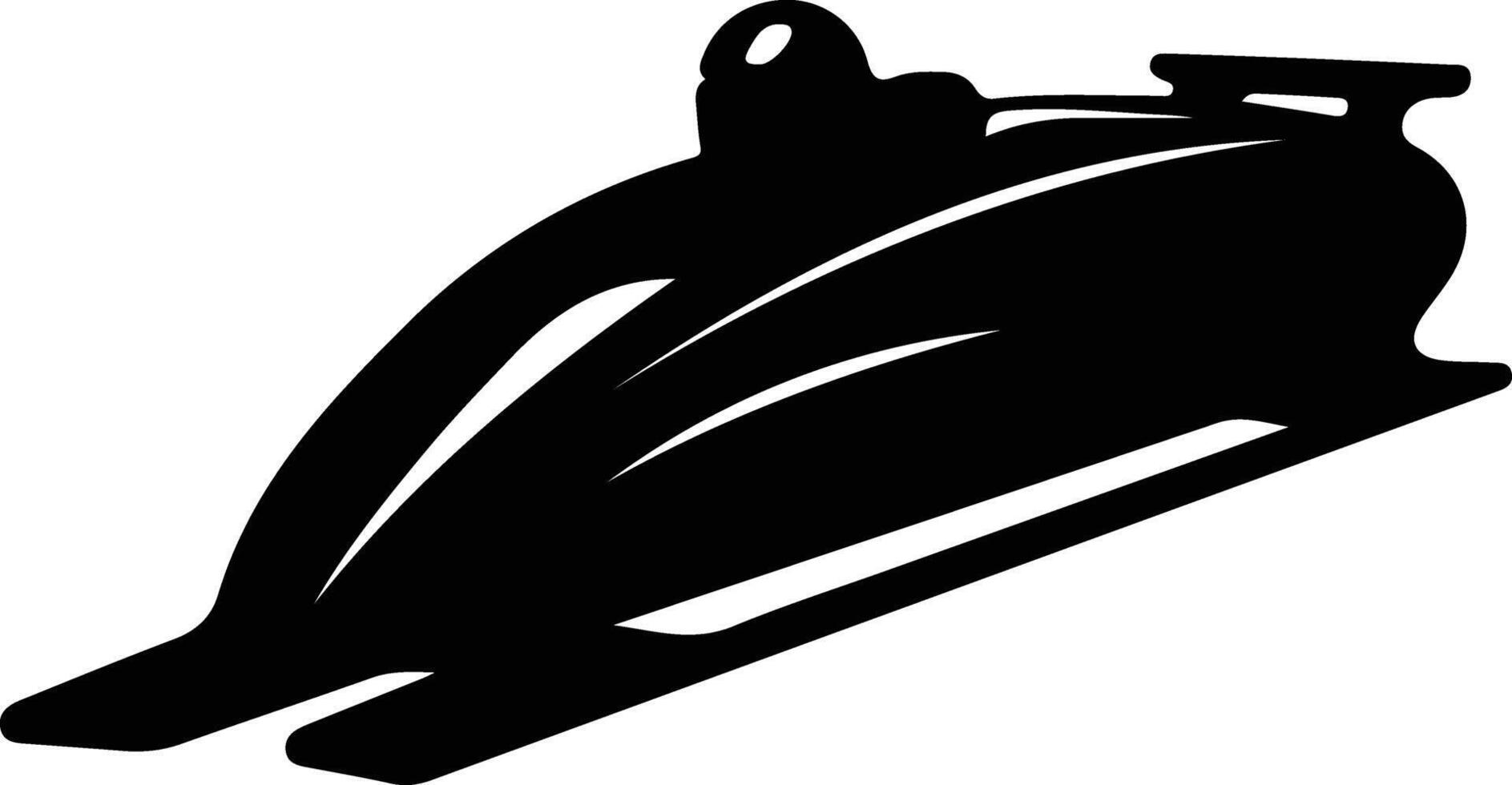 bobsleigh  black silhouette vector