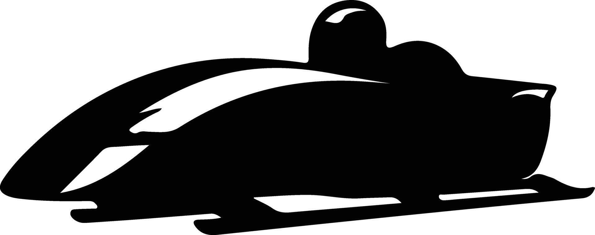 bobsleigh black silhouette vector