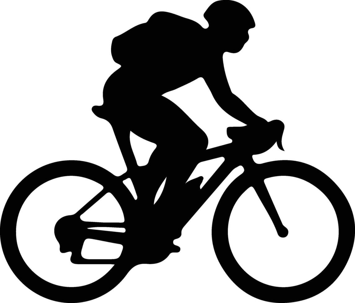 biking  black silhouette vector
