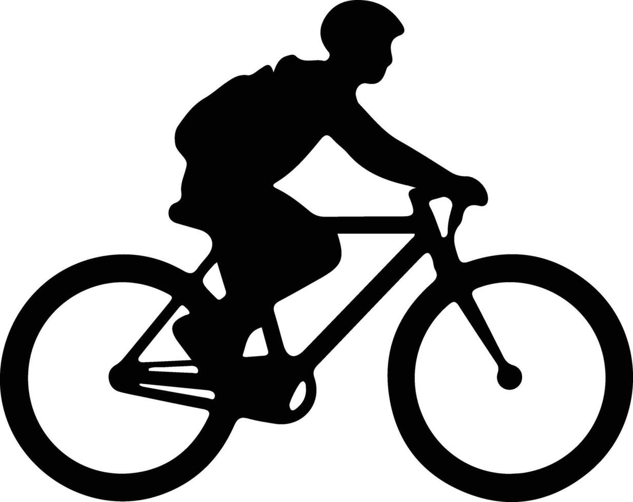 biking  black silhouette vector