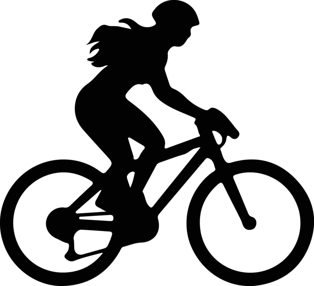 biking  black silhouette vector