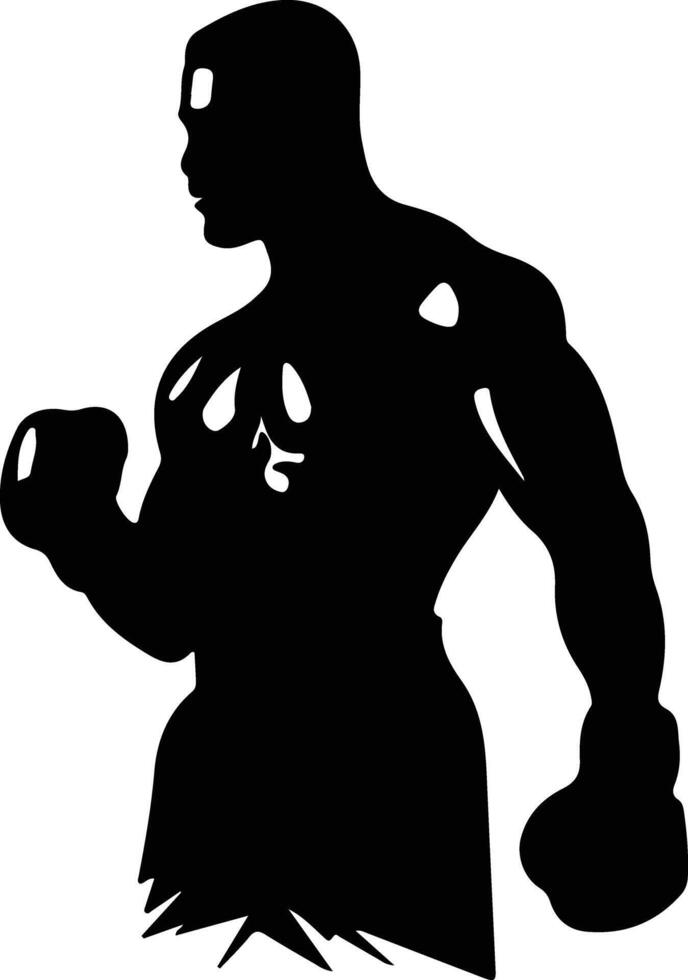 Boxer black silhouette vector