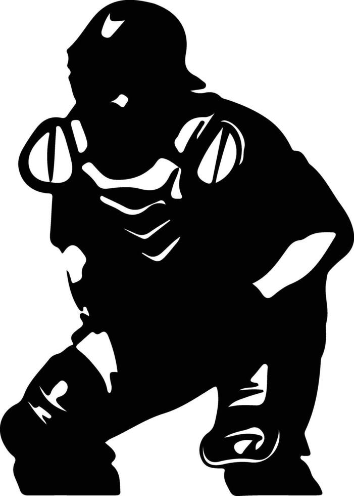 catcher black silhouette vector