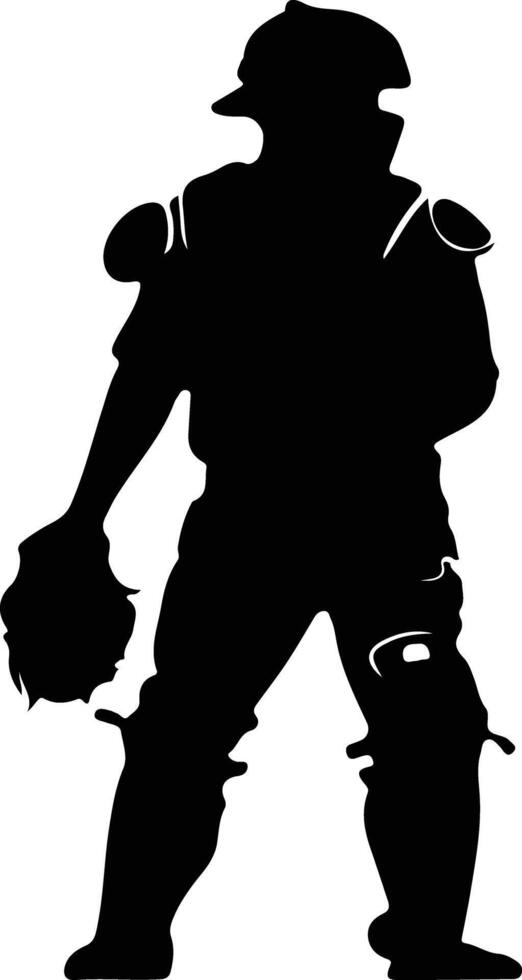 catcher  black silhouette vector