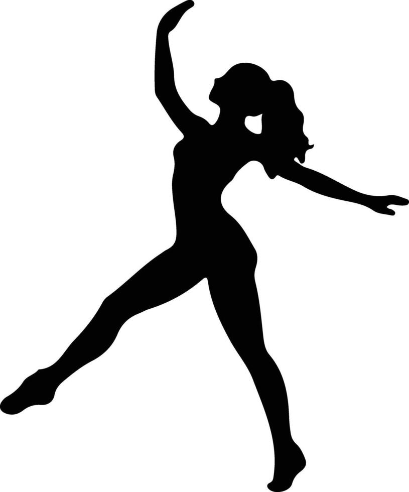 aerobics  black silhouette vector