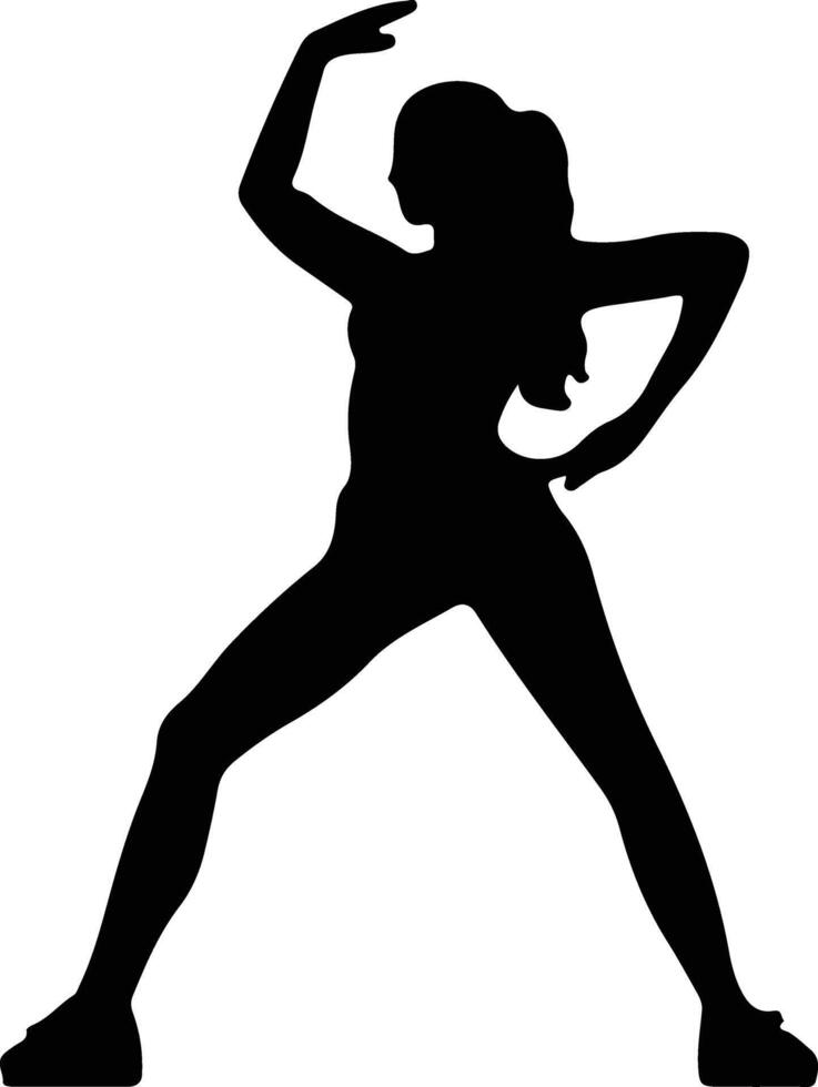 aerobics  black silhouette vector