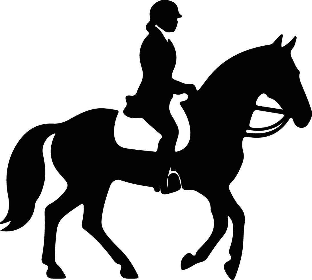 equestrian  black silhouette vector