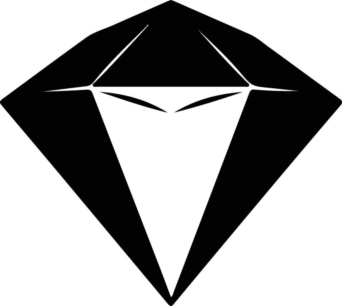 diamante negro silueta vector