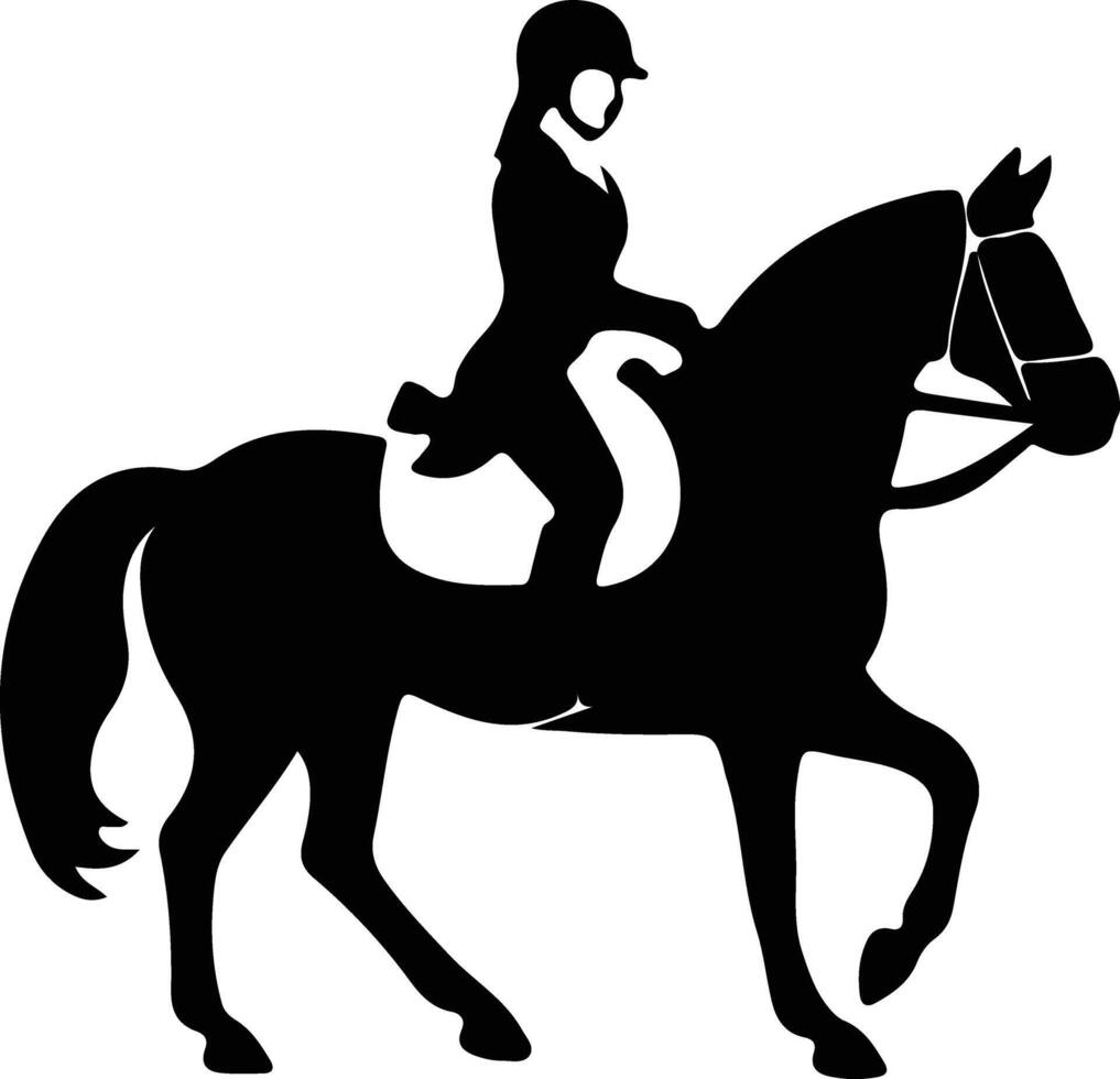 equestrian  black silhouette vector