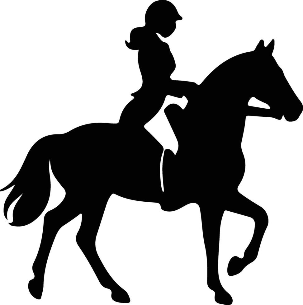 equestrian  black silhouette vector