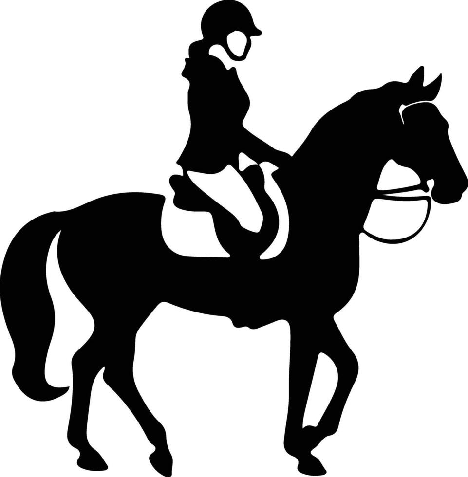 equestrian  black silhouette vector