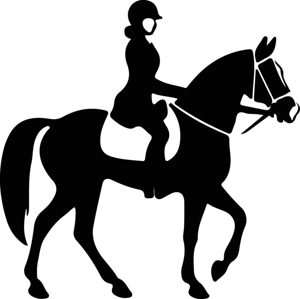 equestrian  black silhouette vector