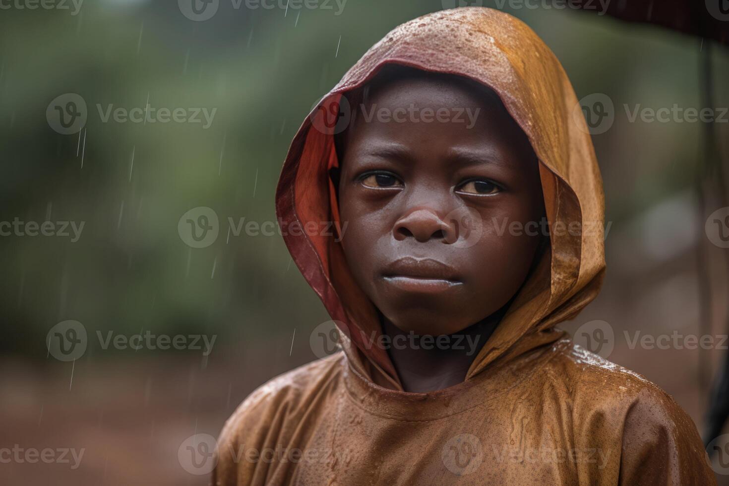 AI generated African poor boy at mine. Generate Ai photo