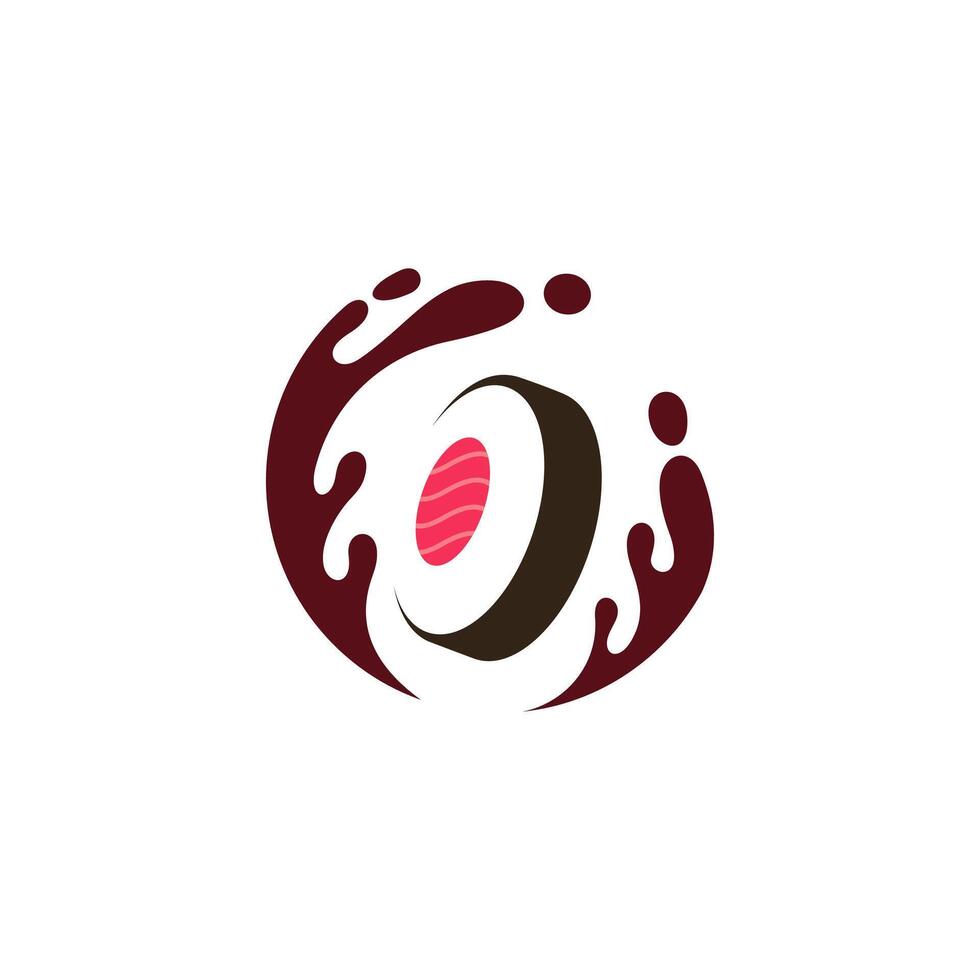 Simple logo for Japanese sushi vector