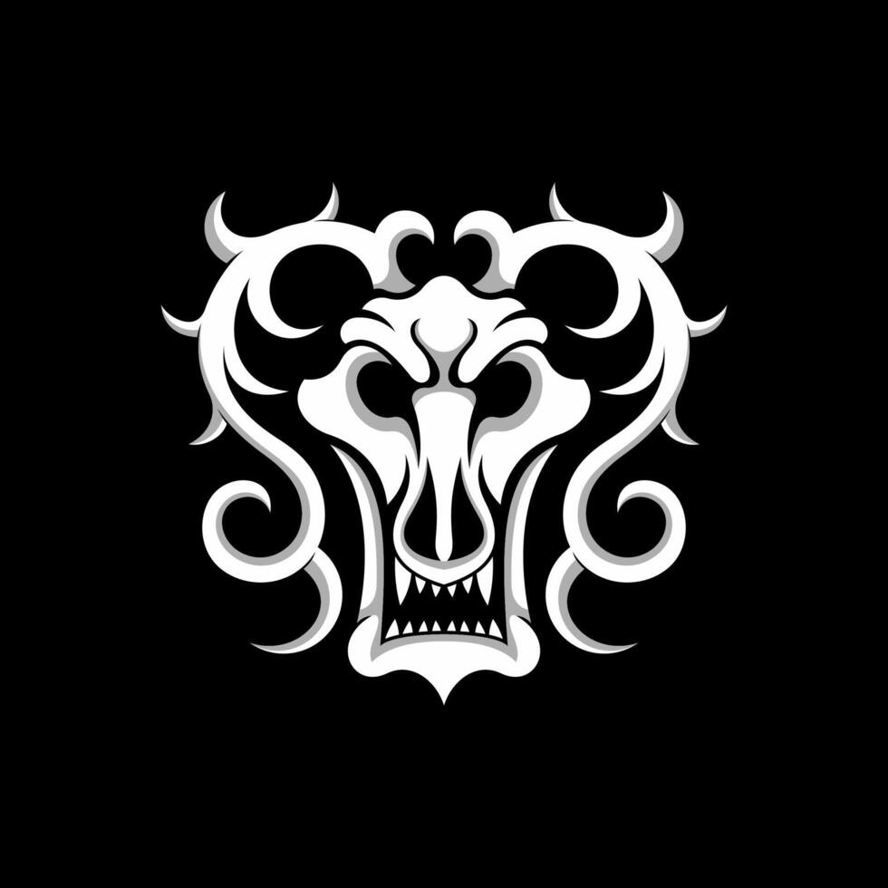 simple logo of monster skull vector