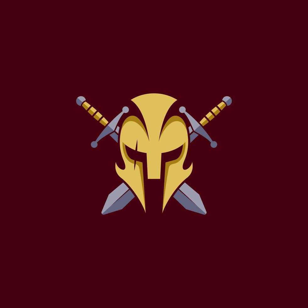 simple logo of gladiator helmet vector