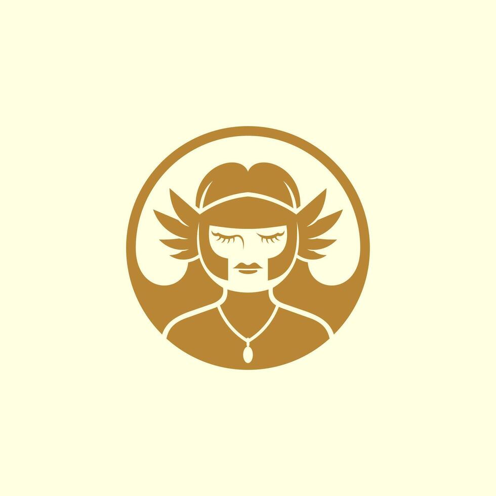 simple logo of valkyrie knight head vector