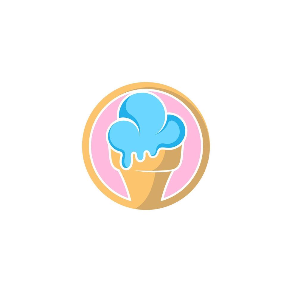 simple logo for ice cream vector