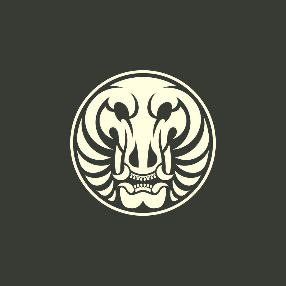 simple logo of monster skull vector
