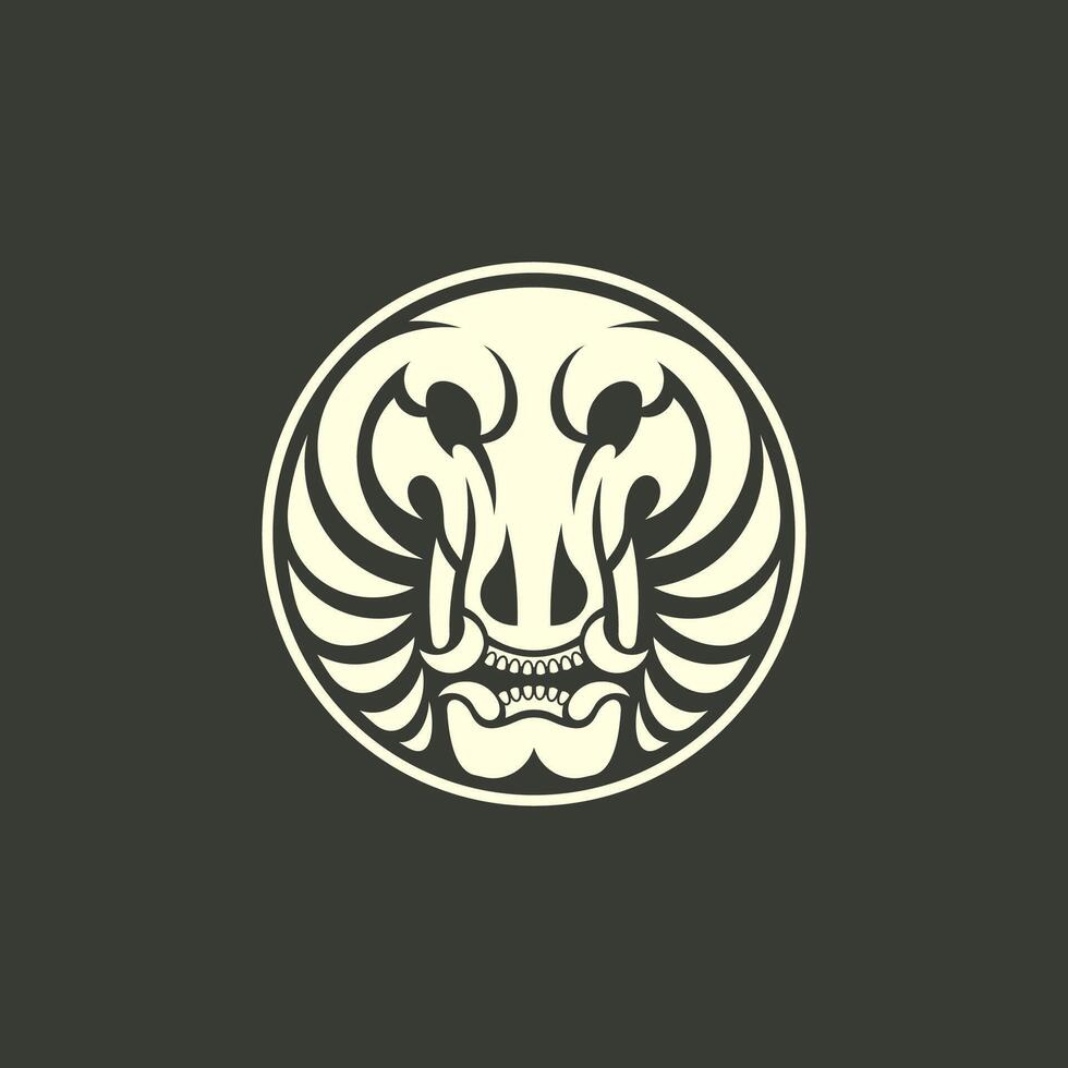 simple logo of monster skull vector