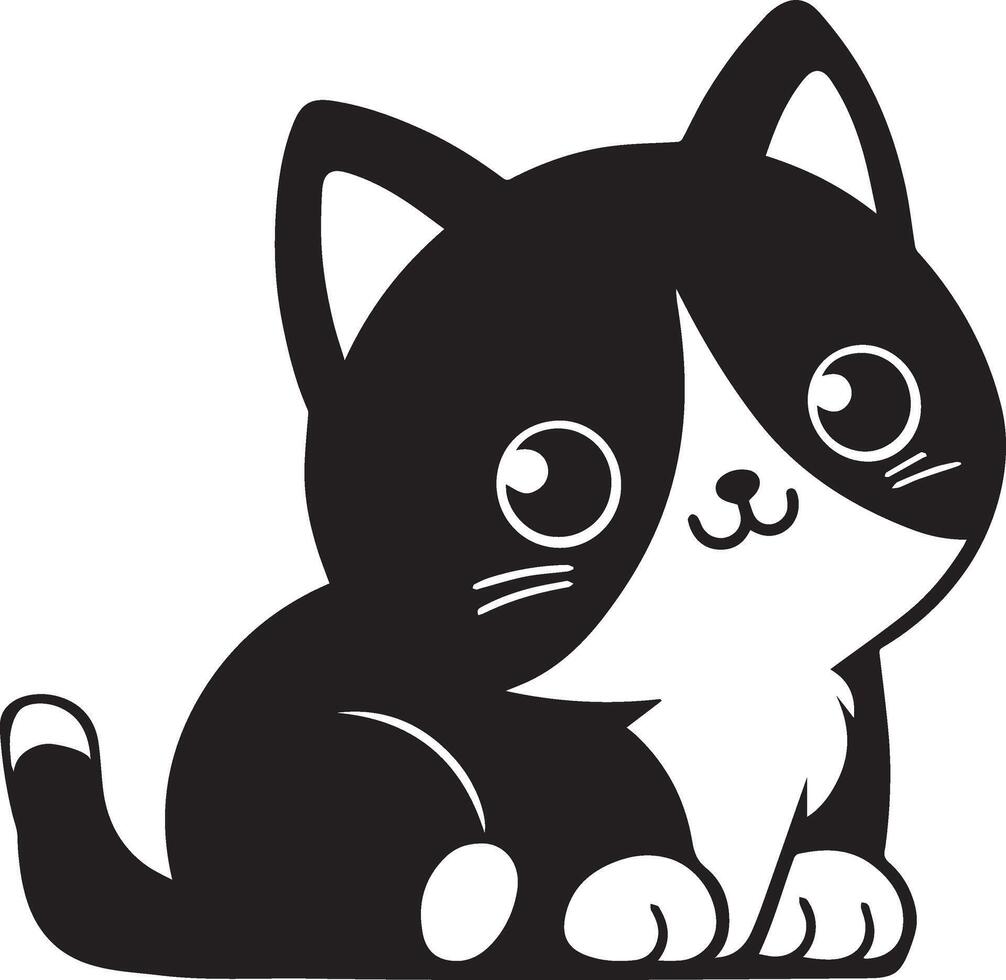 A Cute Cat Silhouette Vector icon