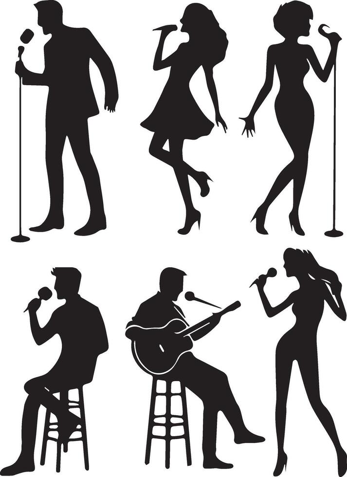 Singer Silhouette Vector Art