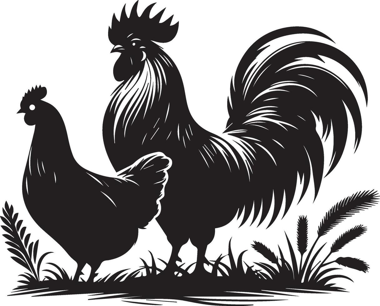 gallina silueta vector Arte