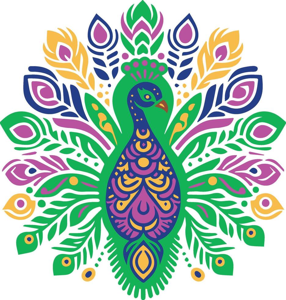 vistoso pavo real vector Arte