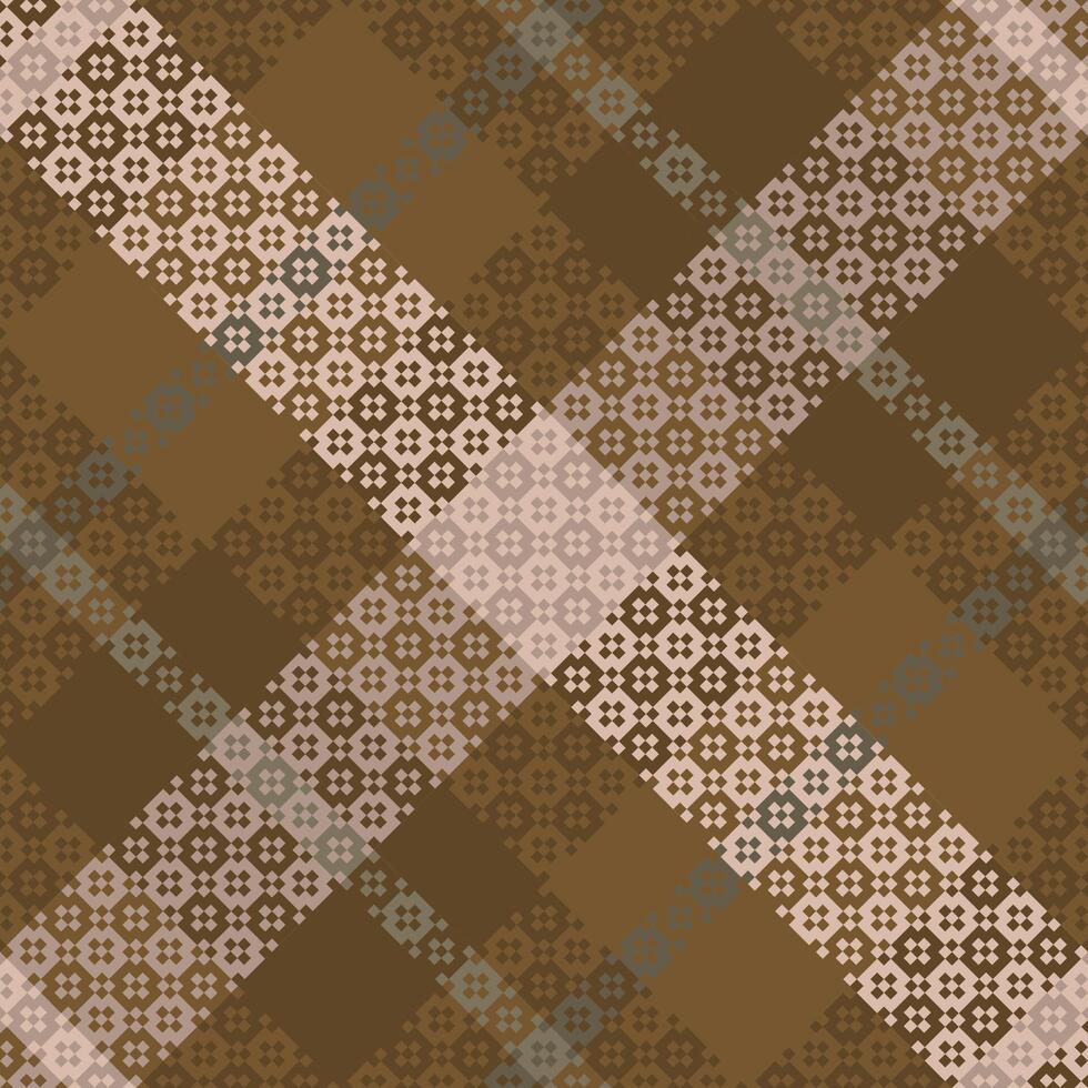 Tartan plaid pattern with texture and warm color. vector